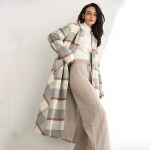 J.ING Alaine Plaid Long Coat